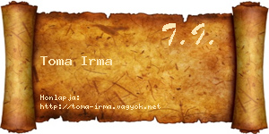 Toma Irma névjegykártya
